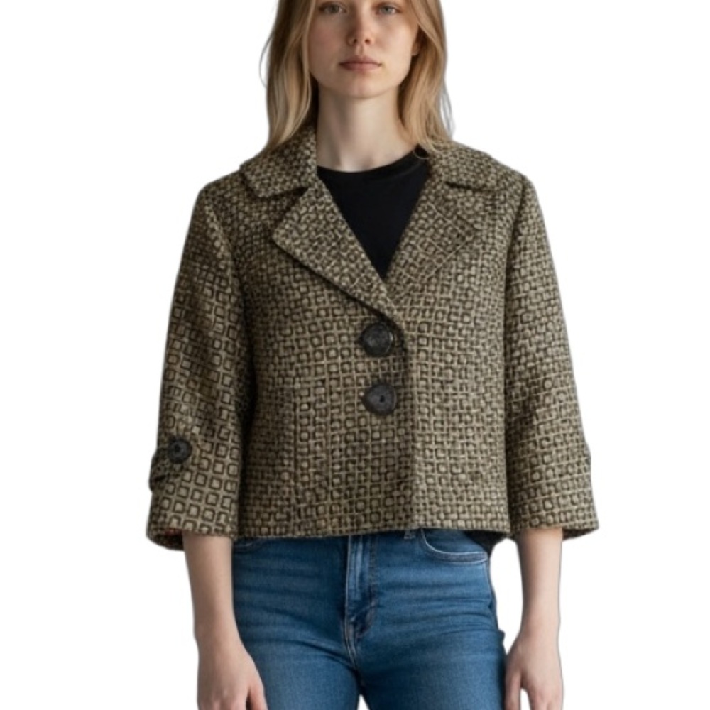 Dkny y2k Stylish classic 60’s vibes women’s Jacket,Geometric Pattern small